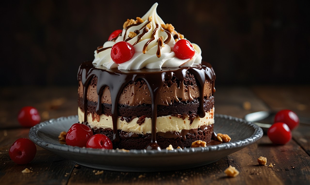 Hot Fudge Sundae Brownie Cheesecake
