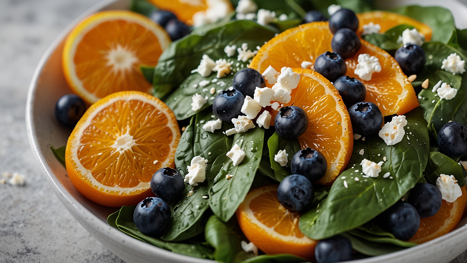 Blueberry Spinach Salad with Orange Poppy Seed Dressing