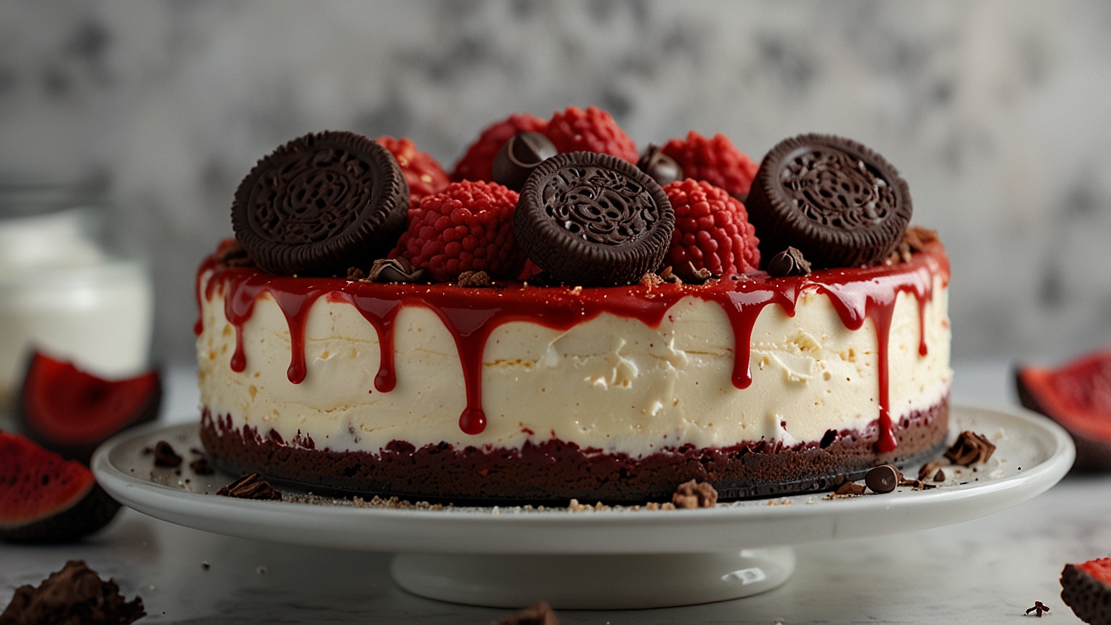 Red Velvet Oreo Cheesecake