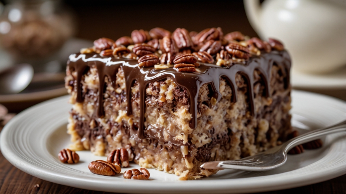 German Chocolate Poke Cake