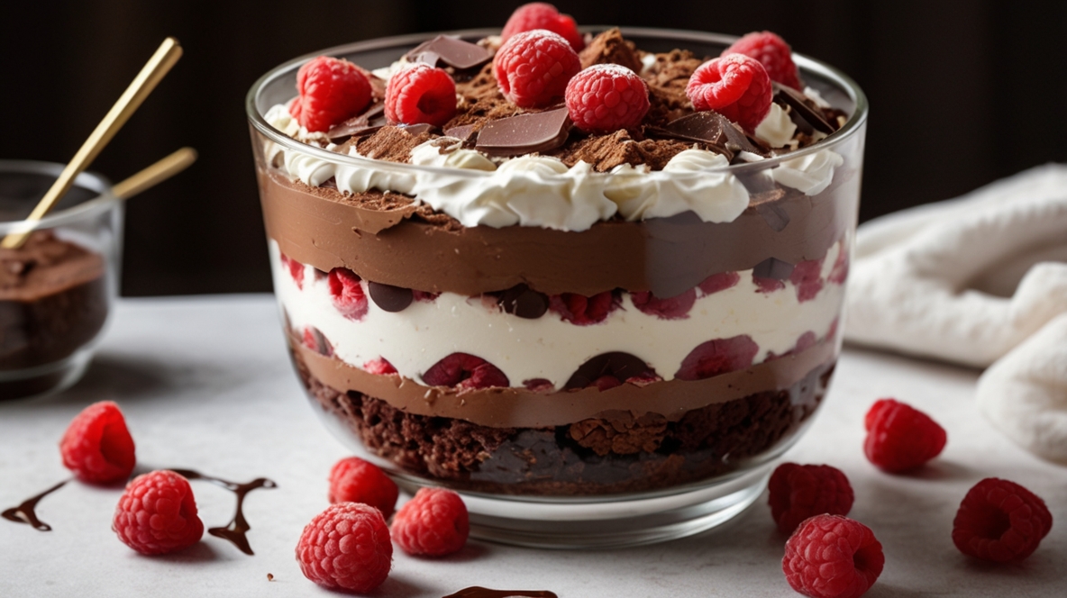 Raspberry Fudge Brownie Trifle