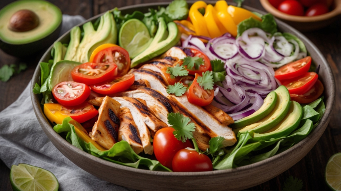 Grilled Chili Lime Chicken Fajita Salad