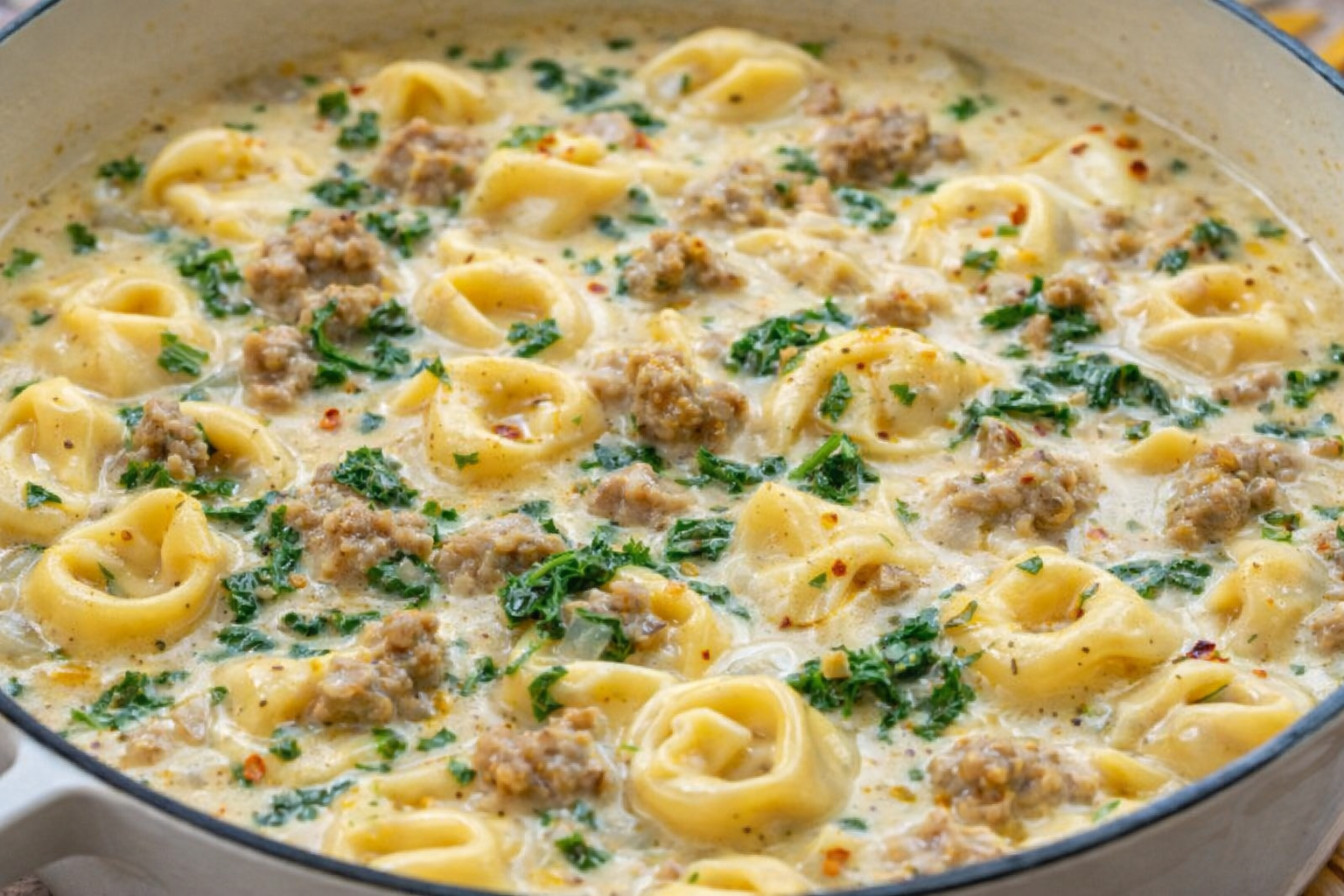 Creamy Sausage Tortellini Soup