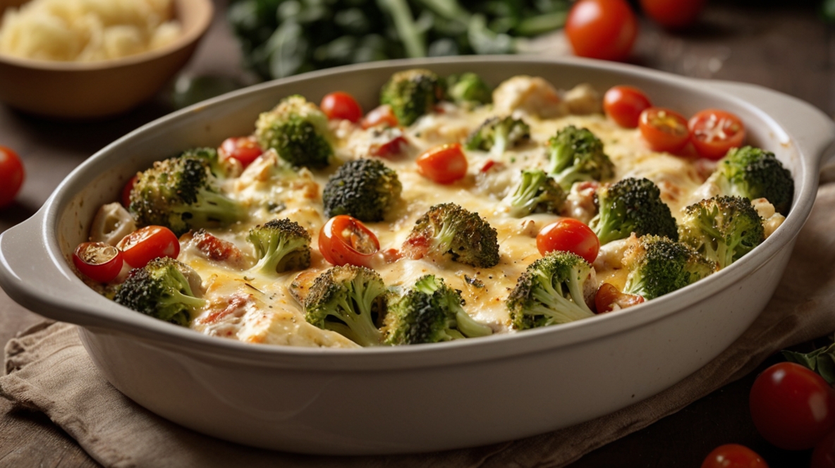 Low Carb Tuscan Chicken Broccoli Bake
