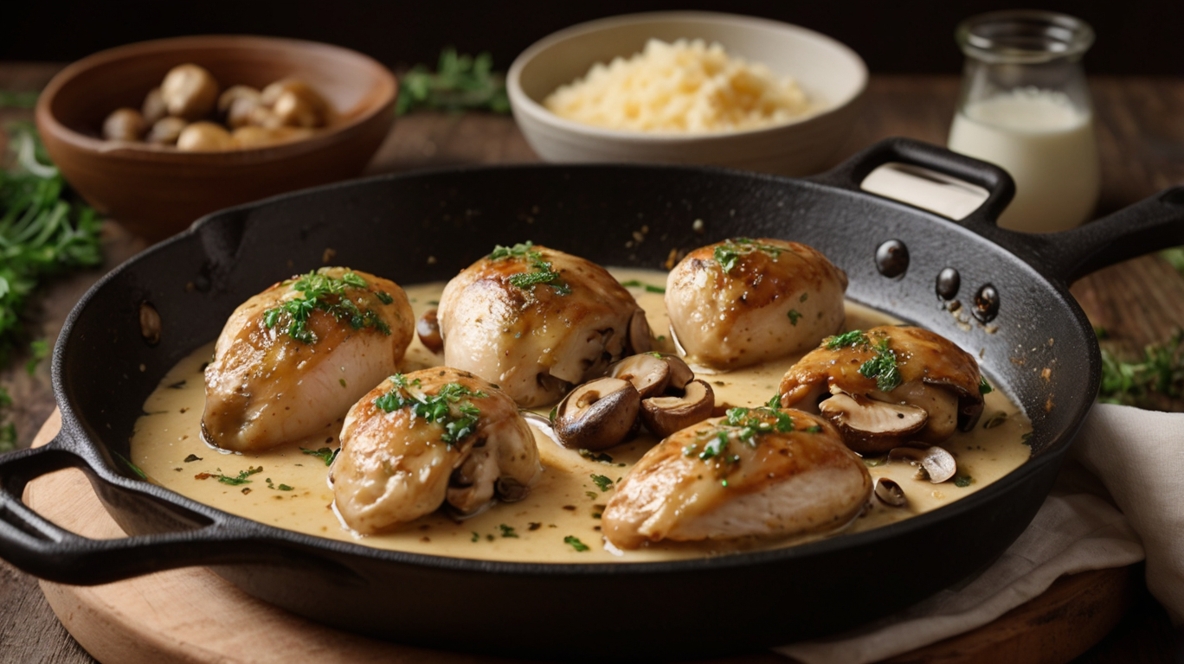 Garlic Butter Mushroom Stuffed Chicken