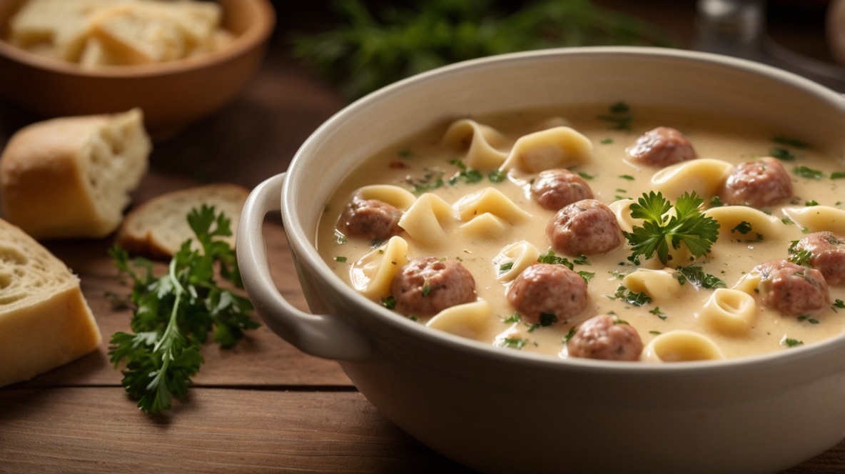 Creamy Sausage Tortellini Soup