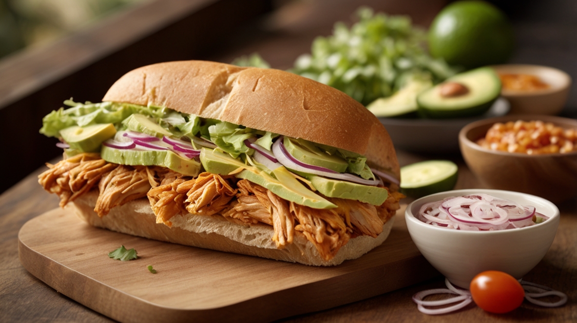 Easy Mexican Chicken Torta Sandwich