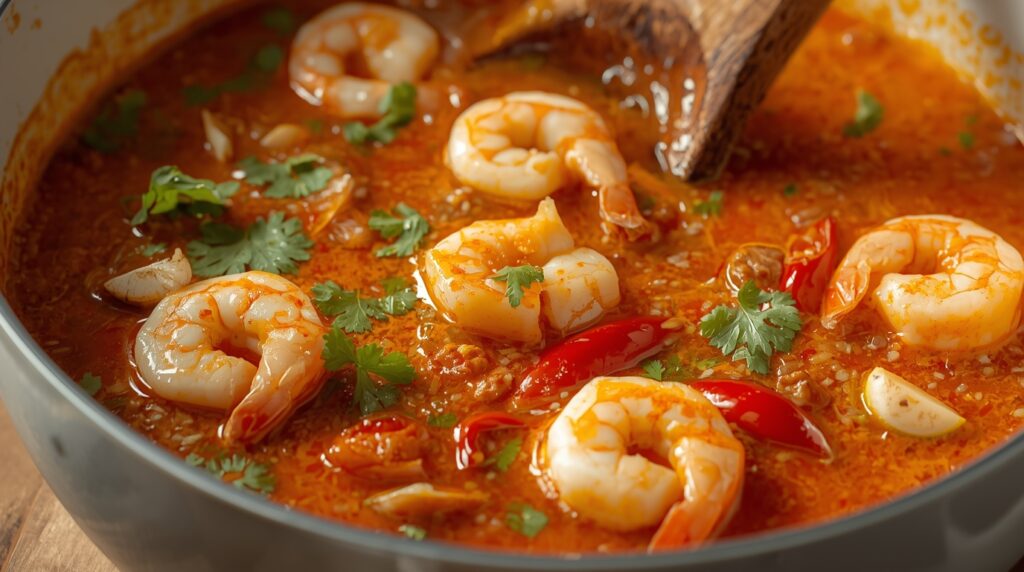 Easy Thai Coconut Shrimp Tom Yum Soup