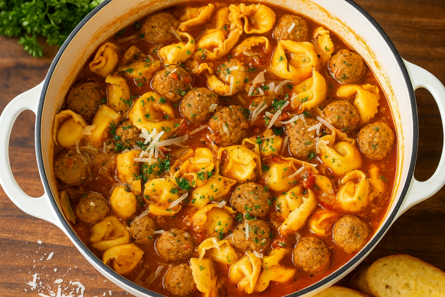 Tortellini Meatball Soup