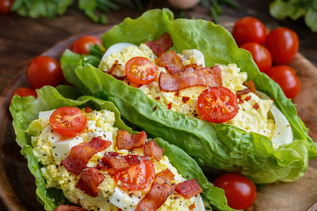 BLT Egg Salad Lettuce Wraps