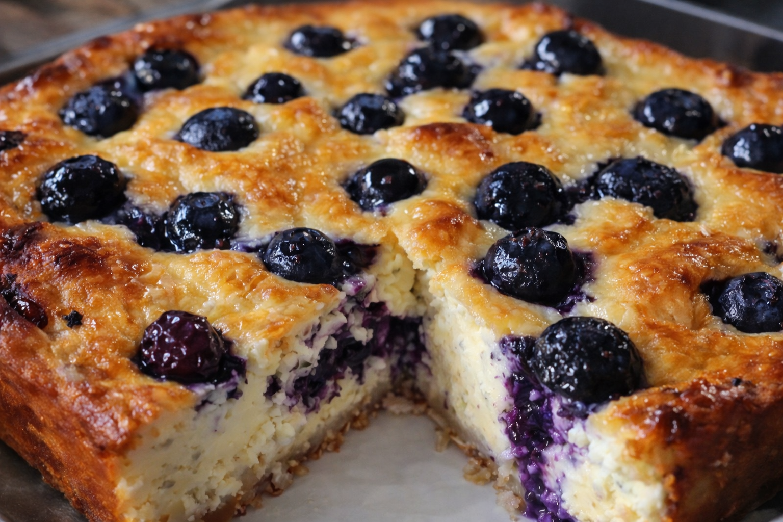 Blueberry Cottage Cheese Bake