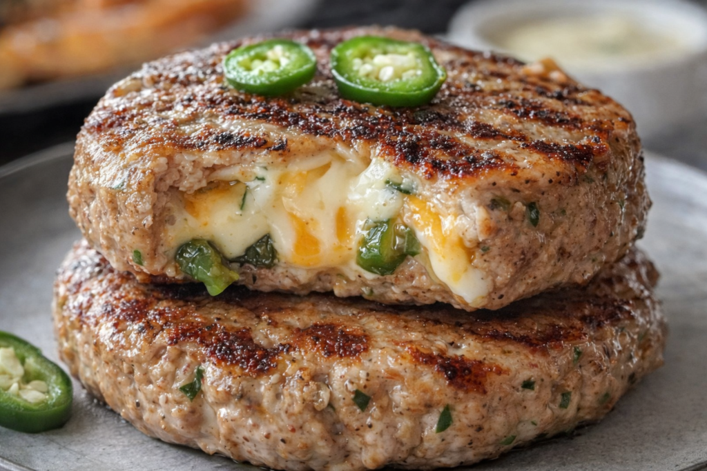 Jalapeño Popper Turkey Burgers