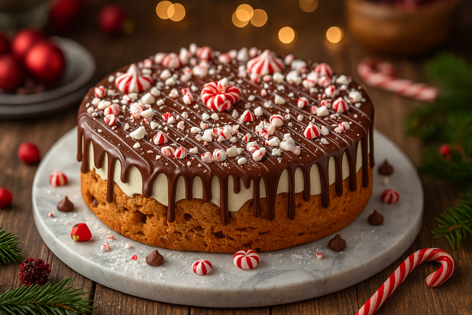 Peppermint Bark Cookie Cake