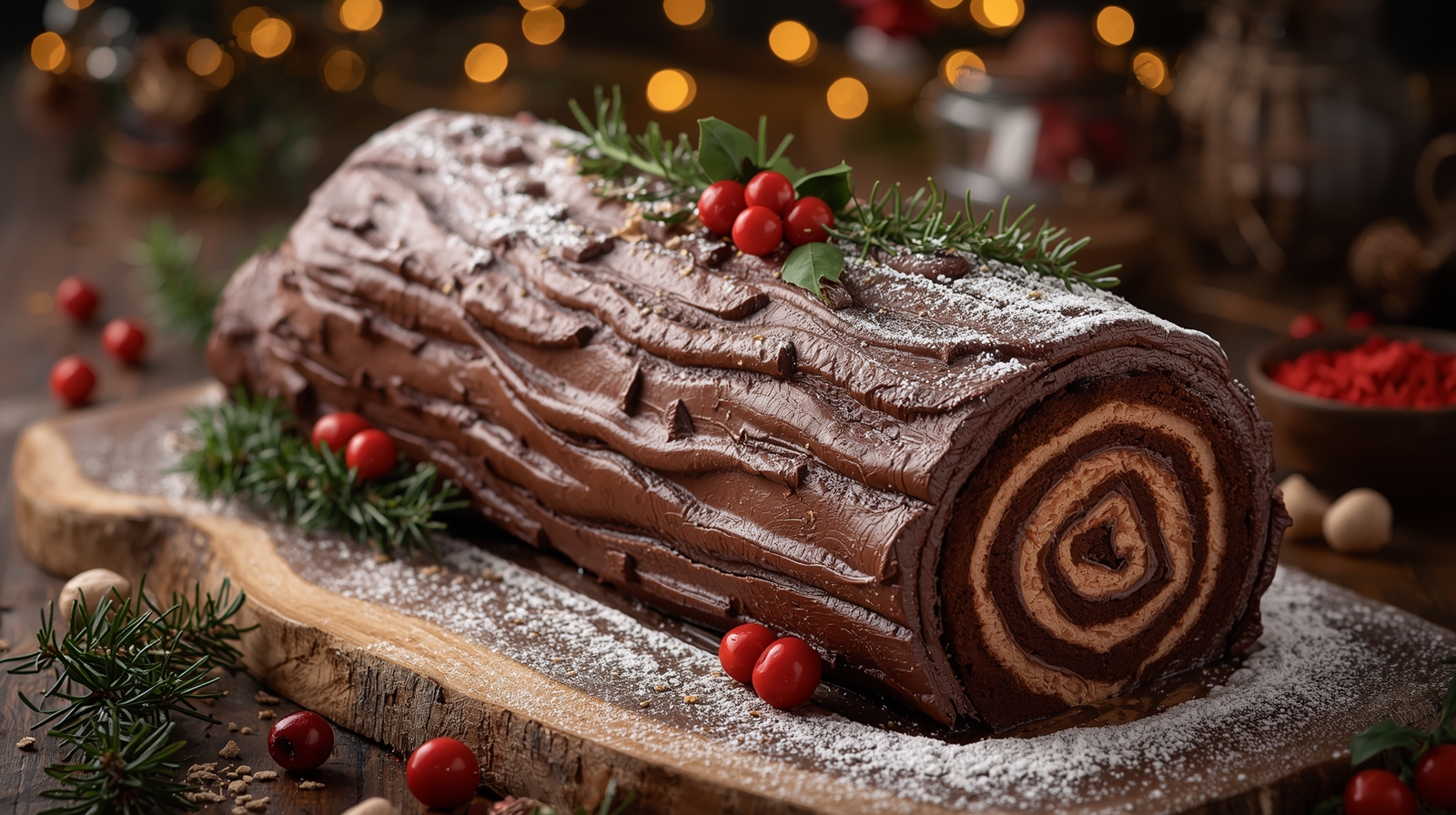 French Yule Log Cake
