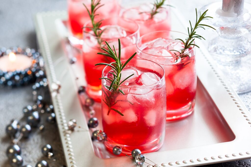 Festive Cranberry Rosemary Mocktail